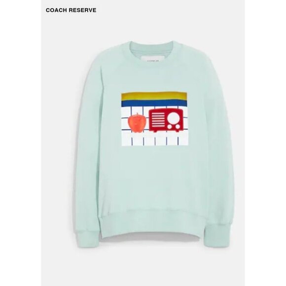 Coach × Tom Wesselmann Sweatshirt Organic Cotton Mint Green Size Medium NWT - Picture 1 of 6